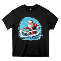 Black happy santa Heavy Core Tee - Unal Design