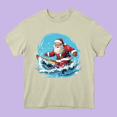 Happy Santa Heavy Core Tee Designed By Unal Design