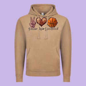 Peace Love Basketball Vintage Hoodie Designed By Jahusdesignshop