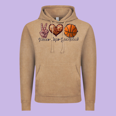 Peace Love Basketball Vintage Hoodie Designed By Jahusdesignshop