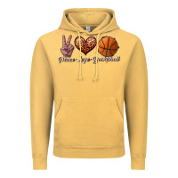 Vintage Mustard peace love basketball Vintage Hoodie - JahusDesignShop