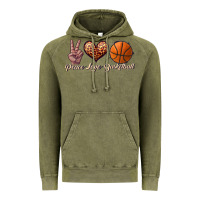 Vintage Olive peace love basketball Vintage Hoodie - JahusDesignShop