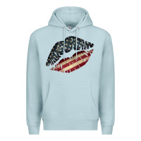 Blue Mist Vintage American Flag Lips Premium Hoodie - Bettercallsaul