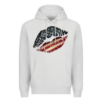 Dove Grey Vintage American Flag Lips Premium Hoodie - Bettercallsaul