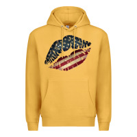 Mustard Vintage American Flag Lips Premium Hoodie - Bettercallsaul