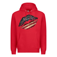 Red Vintage American Flag Lips Premium Hoodie - Bettercallsaul