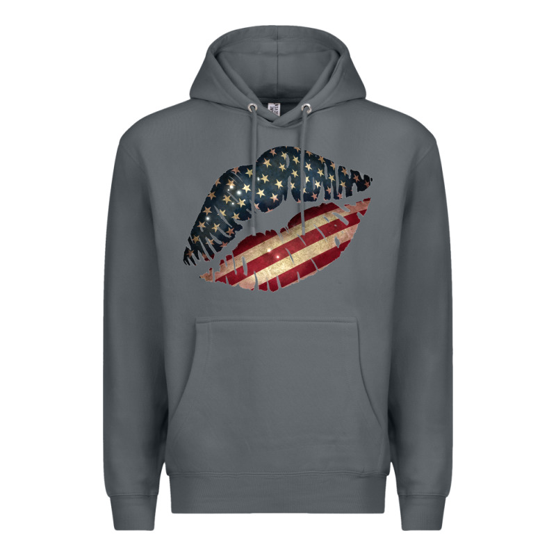 Vintage American Flag Lips Premium Hoodie by Bettercallsaul | Teevron