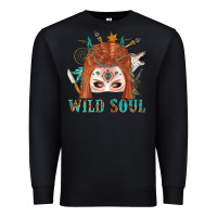 Black Western İndian Wild Soul With Braid Hair Woman Premium Sweatshirt - BundleAndBundleShop