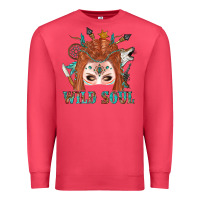 Cardinal Western İndian Wild Soul With Braid Hair Woman Premium Sweatshirt - BundleAndBundleShop