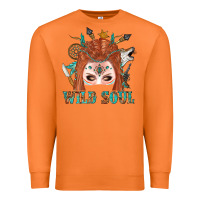 Carrot Western İndian Wild Soul With Braid Hair Woman Premium Sweatshirt - BundleAndBundleShop