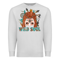 Dove Grey Western İndian Wild Soul With Braid Hair Woman Premium Sweatshirt - BundleAndBundleShop