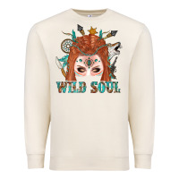 Sandshell Western İndian Wild Soul With Braid Hair Woman Premium Sweatshirt - BundleAndBundleShop
