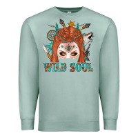 Seafoam Western İndian Wild Soul With Braid Hair Woman Premium Sweatshirt - BundleAndBundleShop