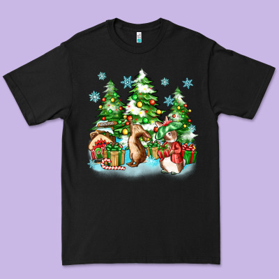 Christmas Rabbits Premium Tee Designed By Zillion Design Studio