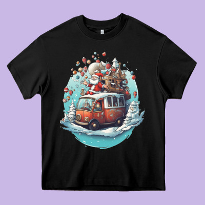 Happy Santa Heavy Core Tee Designed By Unal Design