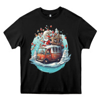 Black happy santa Heavy Core Tee - Unal Design