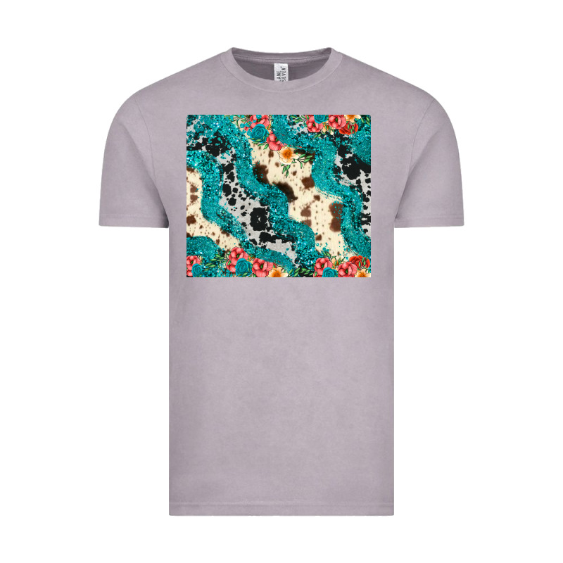 Turquoise Glitter Cowhide Vintage Tee by JahusDesignShop | Teevron