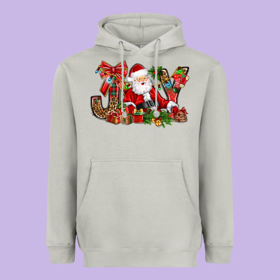 Joy Christmas With Santa Bbs Heavyweight Hoodie Designed By Bundleandbundleshop