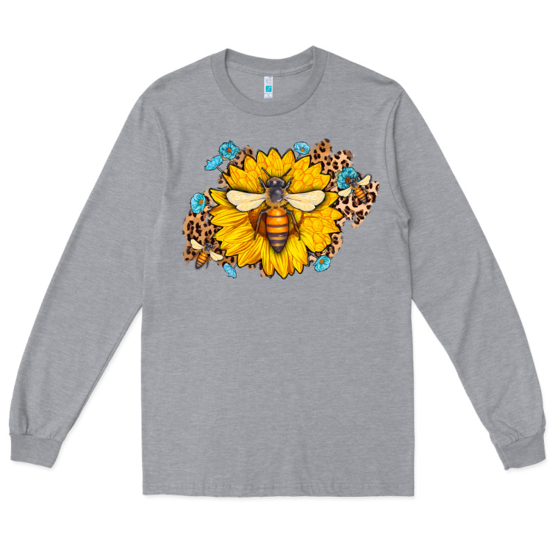 Bee Sunflower Leopard Long Sleeve Tee by AdoDesignShop | Teevron
