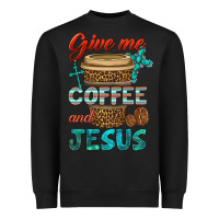 Black give me coffee and jesus Heavyweight Sweatshirt - BundleAndBundleShop