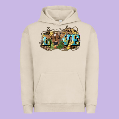 Love Baby Cow Urban Hoodie Designed By Howdyjamesfarm