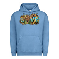 Pigment Pebble Blue Love baby Cow Urban Hoodie - HowdyJamesFarm