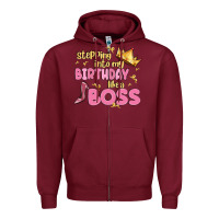 Burgundy birthday boss Zipper Hoodie - MaliasSmallBusiness