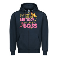 Navy birthday boss Zipper Hoodie - MaliasSmallBusiness