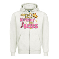 Oatmeal Heather birthday boss Zipper Hoodie - MaliasSmallBusiness
