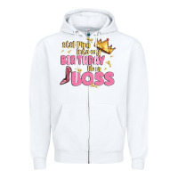 White birthday boss Zipper Hoodie - MaliasSmallBusiness