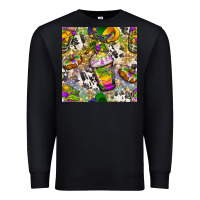 Black Mardi Gras coffee cups and donut with cowhide Premium Sweatshirt - BundleAndBundleShop