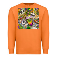 Carrot Mardi Gras coffee cups and donut with cowhide Premium Sweatshirt - BundleAndBundleShop