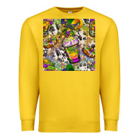 Lemon Mardi Gras coffee cups and donut with cowhide Premium Sweatshirt - BundleAndBundleShop