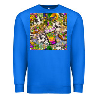 True Royal Mardi Gras coffee cups and donut with cowhide Premium Sweatshirt - BundleAndBundleShop