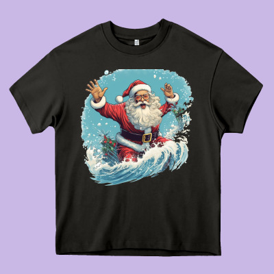 Happy Santa Heavy Core Tee Designed By Unal Design