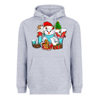 Heather Grey joy christmas with snowman bbs Heavyweight Hoodie - BundleAndBundleShop