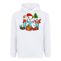 White joy christmas with snowman bbs Heavyweight Hoodie - BundleAndBundleShop