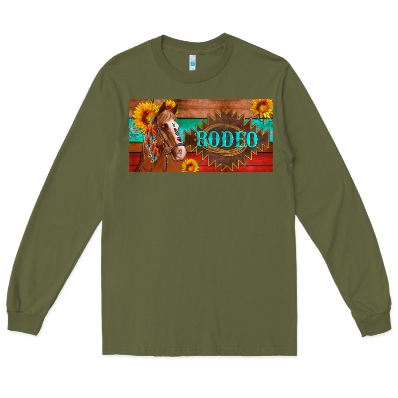 Aztec Horse Cactus And Sunflowers License Plate Template Long Sleeve Tee by Artiststas | Teevron