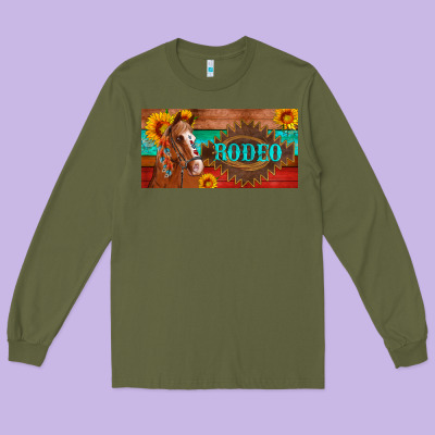 Aztec Horse Cactus And Sunflowers License Plate Template Long Sleeve Tee Designed By Artiststas