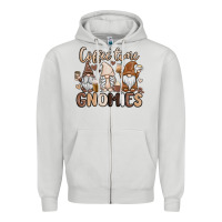 Dove Grey coffee time gnomies Zipper Hoodie - MaliasSmallBusiness