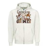 Oatmeal Heather coffee time gnomies Zipper Hoodie - MaliasSmallBusiness