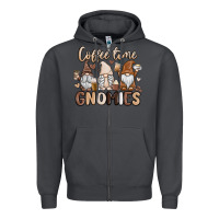 Smoke coffee time gnomies Zipper Hoodie - MaliasSmallBusiness