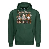 Sports Green coffee time gnomies Zipper Hoodie - MaliasSmallBusiness