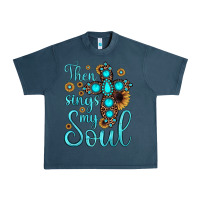 Midnight Navy then sings my soul cross Urban Heavy Tee - JahusDesignShop