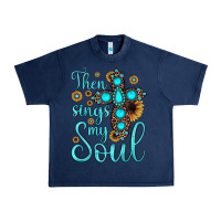 Navy then sings my soul cross Urban Heavy Tee - JahusDesignShop