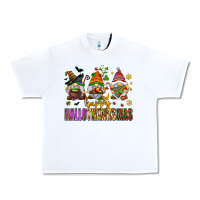 White happy hallothanksmas gnomes Urban Heavy Tee - AdoDesignShop