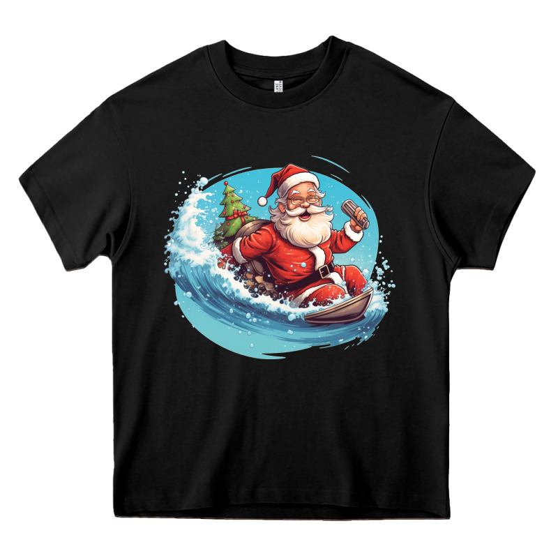 Surf Happy Santa Heavy Core Tee by Unal Design | Teevron