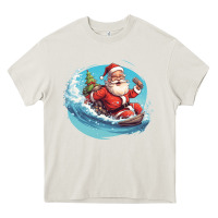 Cream surf happy santa Heavy Core Tee - Unal Design