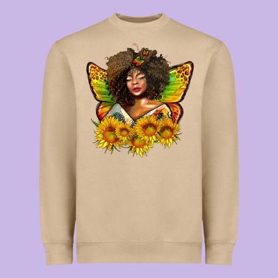 Butterfly Afro Woman Juneteenth Heavyweight Sweatshirt Designed By Adodesignshop