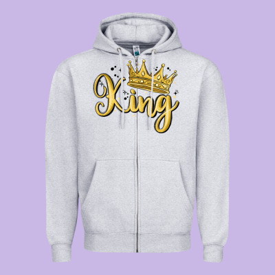 King Zipper Hoodie Designed By Maliassmallbusiness